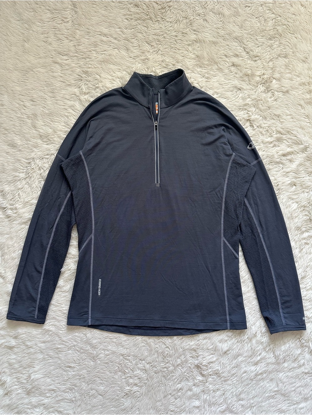 Icebreaker Top Men’s 200 Lightweight Merino Wool Half-Zip Long Sleeve Gray Sz L